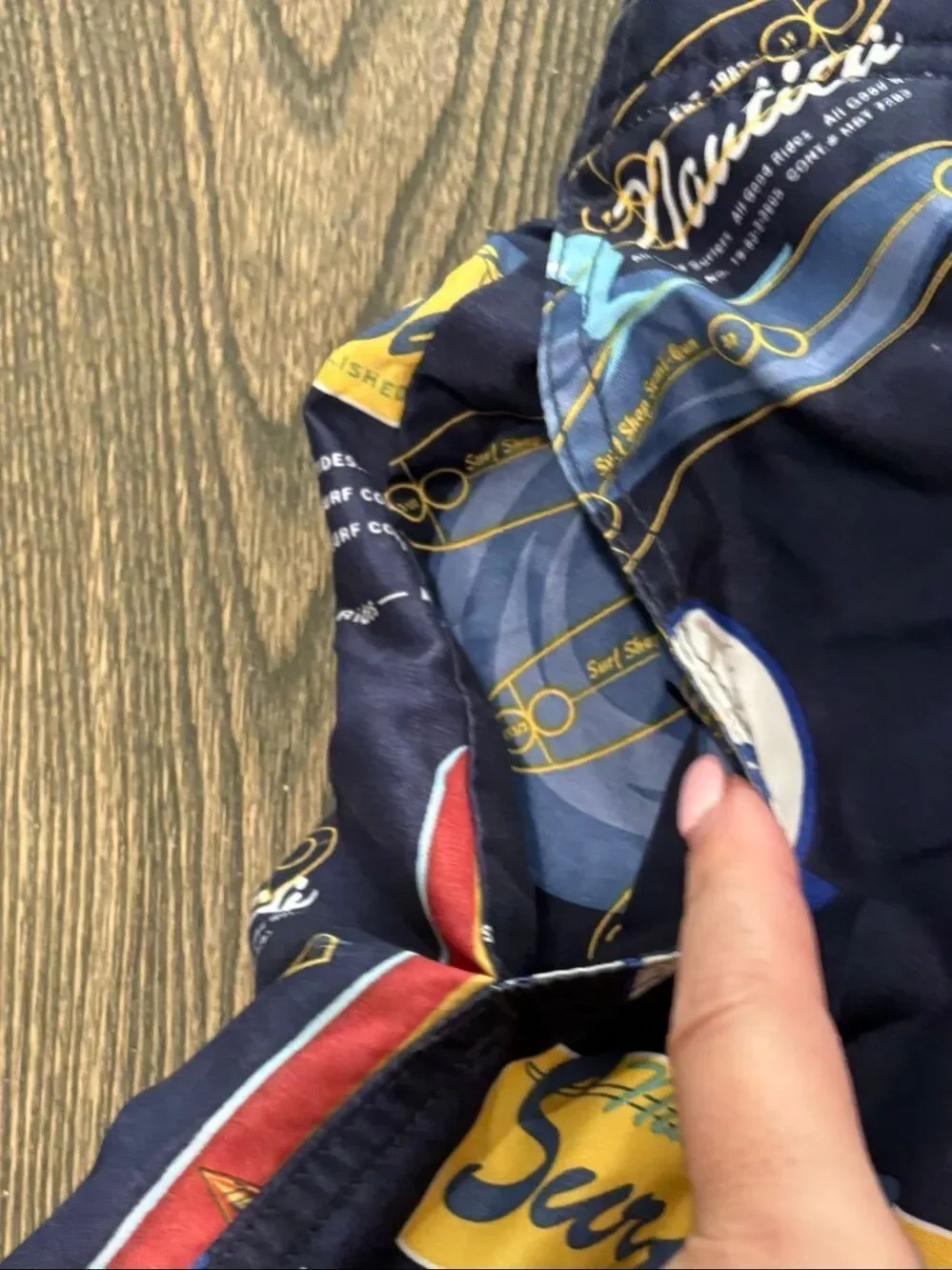 Nautica Men's Surf Shop Printed Graphic Swim Board Shorts Navy Combo Size 32W